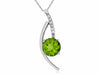 ESTATE 1.55CT DIAMOND & AAA PERIDOT 14KT WHITE GOLD 3D INFINITY LOVE PENDANT