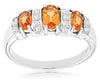 ESTATE 1.77CT DIAMOND & AAA YELLOW SAPPHIRE 14K WHITE GOLD OVAL ANNIVERSARY RING