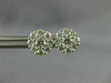 ESTATE .80CT DIAMOND 18KT WHITE GOLD 3D 7MM CLASSIC CLUSTER FLOWER STUD EARRINGS