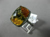 ESTATE LARGE 6.41CT DIAMOND & AAA CITRINE 14KT BLACK GOLD HALO FILIGREE FUN RING