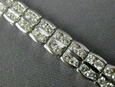 ANTIQUE LONG 2.10CT DIAMOND 14KT WHITE GOLD 3D CLASSIC WAVE LINK BRACELET #18312