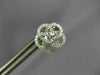 ESTATE .68CT DIAMOND 18KT WHITE GOLD 3D OPEN FLOWER SOLITAIRE STUD EARRINGS