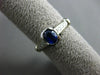 ESTATE .89CT DIAMOND & AAA SAPPHIRE 14K WHITE GOLD 3D SEMI BEZEL ENGAGEMENT RING