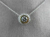 ESTATE .48CT DIAMOND 14KT WHITE & YELLOW GOLD 3D SOLITAIRE HALO FLOATING PENDANT