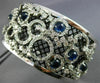 EXTRA LARGE 12.3CT DIAMOND & AAA SAPPHIRE 14K BLACK & WHITE GOLD BANGLE BRACELET