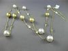 ESTATE LONG AAA TOPAZ & SOUTH SEA PEARL 14KT YELLOW GOLD BY THE YARD NECKLACE