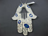 EXTRA LARGE 1.0CT DIAMOND & ENAMEL 14K WHITE GOLD CHAMSA DOUBLE SIDED PENDANT