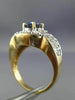 ESTATE WIDE 1.40CT DIAMOND & AAA SAPPHIRE 14K TWO TONE GOLD OVAL ENGAGEMENT RING