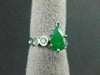 ANTIQUE 1.5CT DIAMOND & AAA JADE 14K WHITE GOLD TEAR DROP ENGAGEMENT RING #21762