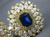 ANTIQUE EXTRA LARGE 15.16CT DIAMOND & SAPPHIRE 18KT YELLOW GOLD CLIP ON EARRINGS