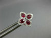ESTATE 2.19CT DIAMOND & AAA RUBY 18KT WHITE GOLD 3D FLOWER CLASSIC STUD EARRINGS