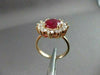 ANTIQUE LARGE 5.56CT DIAMOND & AAA RUBY 14K ROSE GOLD CLUSTER OVAL COCKTAIL RING