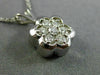 ESTATE .45CT DIAMOND 14KT WHITE GOLD FLOATING BEZEL CLUSTER FLOWER PENDANT #6378