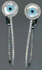 LARGE 0.75CT DIAMOND & AAA MOTHER OF PEARL 14K WHITE GOLD EVIL EYE OVAL EARRINGS