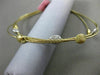 ESTATE .42CT DIAMOND 14KT TWO TONE GOLD HAMMERED BY THE YARD BANGLE BRACELET