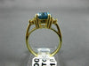 ANTIQUE 2.35CT ROUND DIAMOND & AAA OVAL BLUE TOPAZ 14KT YELLOW GOLD RING #16494