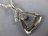 LARGE .42CT DIAMOND 18KT WHITE GOLD MATTE & SHINY DOUBLE TRIANGULAR FUN PENDANT