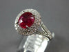 WIDE 2.46CT DIAMOND & AAA RUBY 18KT WHITE GOLD OVAL DOUBLE HALO ENGAGEMENT RING