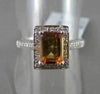 ESTATE WIDE 1.75CTW AAA CITRINE & DIAMOND 14KT WHITE GOLD RING