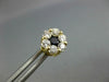LARGE 1.98CT DIAMOND & AAA SAPPHIRE 14K YELLOW GOLD CLUSTER FLOWER EARRINGS 3059