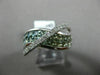 ESTATE WIDE 2.97CT DIAMOND & GREEN AMETHYST 14KT WHITE GOLD X RAINBOW LOVE RING