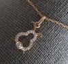 ESTATE SMALL .07CT DIAMOND 14KT ROSE GOLD 3D HAPPY SNOWMAN FLOATING PENDANT