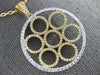 ESTATE LARGE 1.53CT DIAMOND 18KT 2 TONE GOLD MULTI CIRCULAR FLOWER LOVE PENDANT