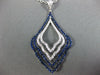 LARGE 2.03CT DIAMOND & AAA SAPPHIRE 18KT WHITE GOLD MULTI ROW TEAR DROP NECKLACE