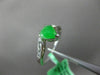 ESTATE .14CT DIAMOND & AAA JADE PLATINUM 3D CLASSIC HEART SHAPE LOVE FUN RING