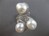 ESTATE EXTRA LARGE .90CT DIAMOND & PEARL 18KT WHITE GOLD MULTI ROW RING #28108