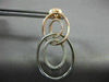 ESTATE LARGE .50CT DIAMOND 14K WHITE & ROSE GOLD OVAL LOVE KNOT HANGING EARRINGS