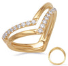 ESTATE WIDE .28CT DIAMOND 14KT YELLOW GOLD 3D DOUBLE V BUTTERFLY FUN RING