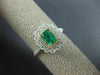 ESTATE WIDE 1.08CT DIAMOND AAA EMERALD 14KT TWO TONE GOLD FLOWER ENGAGEMENT RING