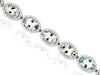 9.80CT DIAMOND & AAA AQUAMARINE 14K WHITE GOLD OVAL & ROUND HALO TENNIS BRACELET