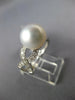 LARGE .21CT DIAMOND & AAA SOUTH SEA PEARL 18KT WHITE GOLD 3D INFINITY LOVE RING