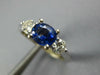 1.44CT DIAMOND & AAA SAPPHIRE 14K WHITE GOLD OVAL 3 STONE ENGAGEMENT RING #26977