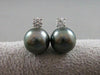 ESTATE .28CT DIAMOND & AAA TAHITIAN PEARL 14KT WHITE GOLD STUD EARRINGS #2586
