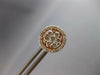 ESTATE LARGE 1.06CT DIAMOND 14KT ROSE GOLD 3D CLASSIC FLOWER HALO STUD EARRINGS