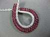 LARGE 1.72CT DIAMOND & AAA RUBY 18KT WHITE GOLD 3D TEAR DROP LOVE KNOT PENDANT