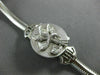 ANTIQUE .15CT OLD MINE DIAMOND 14KT WHITE GOLD 3D FLOWER WATCH BRACELET #2059
