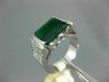 ESTATE 3.84CT DIAMOND & AAA EMERALD 18KT WHITE GOLD 3D SQUARE ENGAGEMENT RING