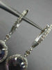 ESTATE 3.82CT DIAMOND & AAA AMETHYST 14K WHITE GOLD HALO ETOILE HANGING EARRINGS