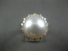 EXTRA LARGE .98CT DIAMOND & AAA SOUTH SEA PEARL 18KT ROSE GOLD FLOWER LOVE RING