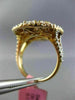 ESTATE LARGE 4.61CT WHITE & PINK DIAMOND 18K ROSE GOLD 3D HALO OVAL CLUSTER RING