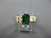 1.35CT DIAMOND & AAA EMERALD 18KT YELLOW GOLD SEMI BEZEL ENGAGEMENT RING #27978