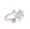 ESTATE .13CT DIAMOND 18KT WHITE GOLD 3D CLASSIC MULTI LEAF FUN RING