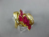 1.85CT DIAMOND & AAA RUBY 18K YELLOW GOLD ROUND & MARQUISE LEAF LOVE RING #27021