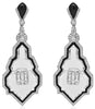 EXTRA LARGE 8.13CT DIAMOND AAA BLACK ONYX & CRYSTAL 18K WHITE GOLD DROP EARRINGS