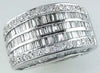 WIDE 2.25CT DIAMOND 14KT WHITE GOLD 3D ROUND & BAGUETTE CHANNEL ANNIVERSARY RING