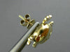 ESTATE LARGE .20CT ROUND DIAMOND 14KT YELLOW GOLD 3D HAPPY SKULL STUD EARRINGS